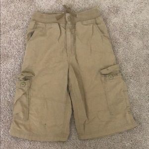 Boys14/16 M Khaki elastic waist pull string shorts